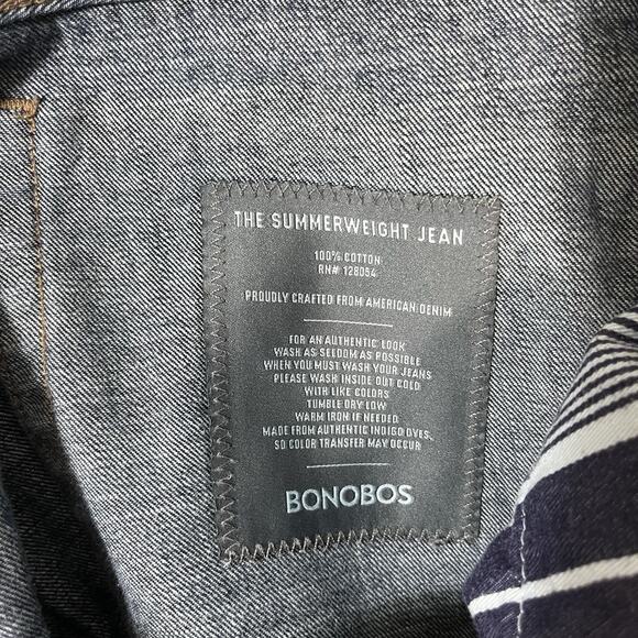 Bonobos The Summerweight Jean Men's Straight Leg 33x32 100% Cotton Blue - Picture 7 of 9